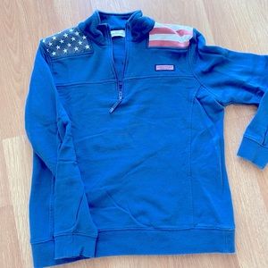 Vineyard Vines Half Zip - American Flag back